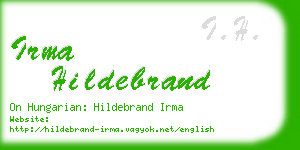 irma hildebrand business card